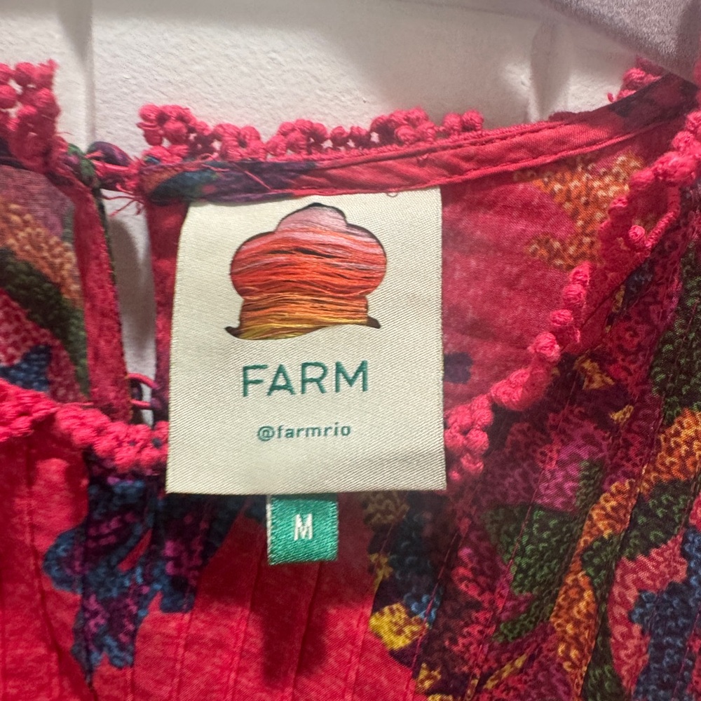 Farm Rio Red Tapestry Ruffle Mini Dress - Picture 8 of 8